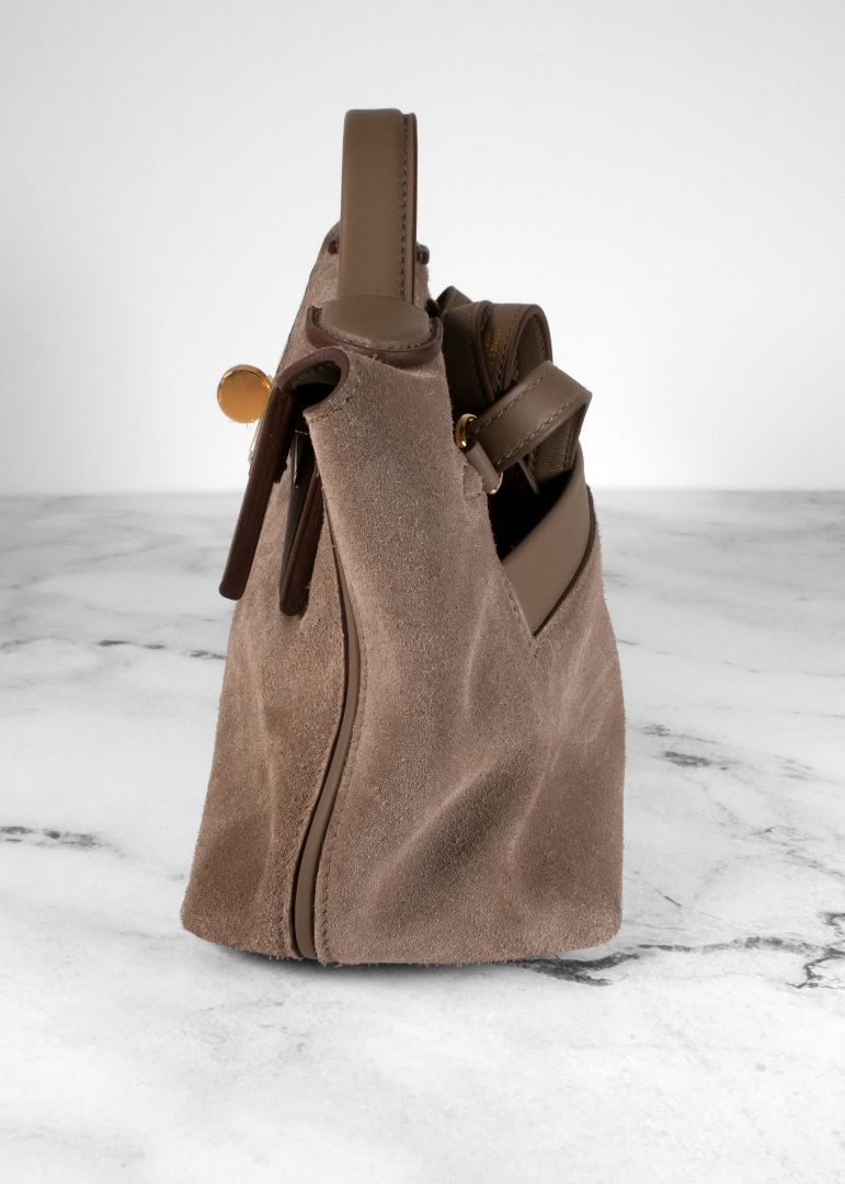 Hermes Taupe Suede Evercolor Bag