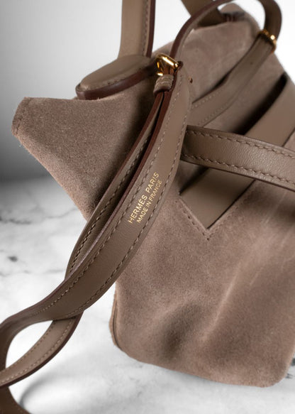 Hermes Taupe Suede Evercolor Bag