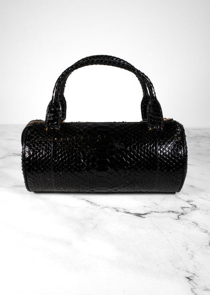 The Row Black Python 90s Round Bag