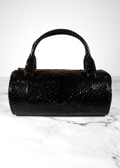 The Row Black Python 90s Round Bag
