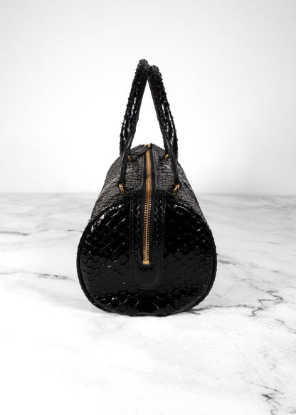 The Row Black Python 90s Round Bag