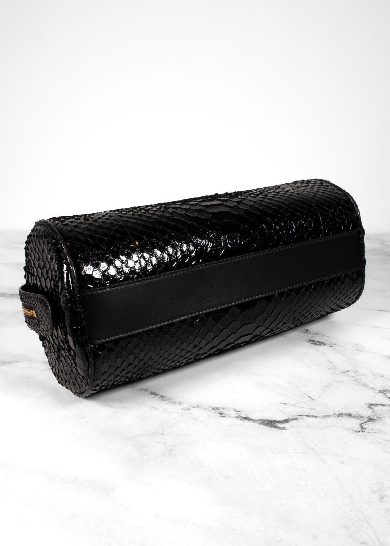 The Row Black Python 90s Round Bag