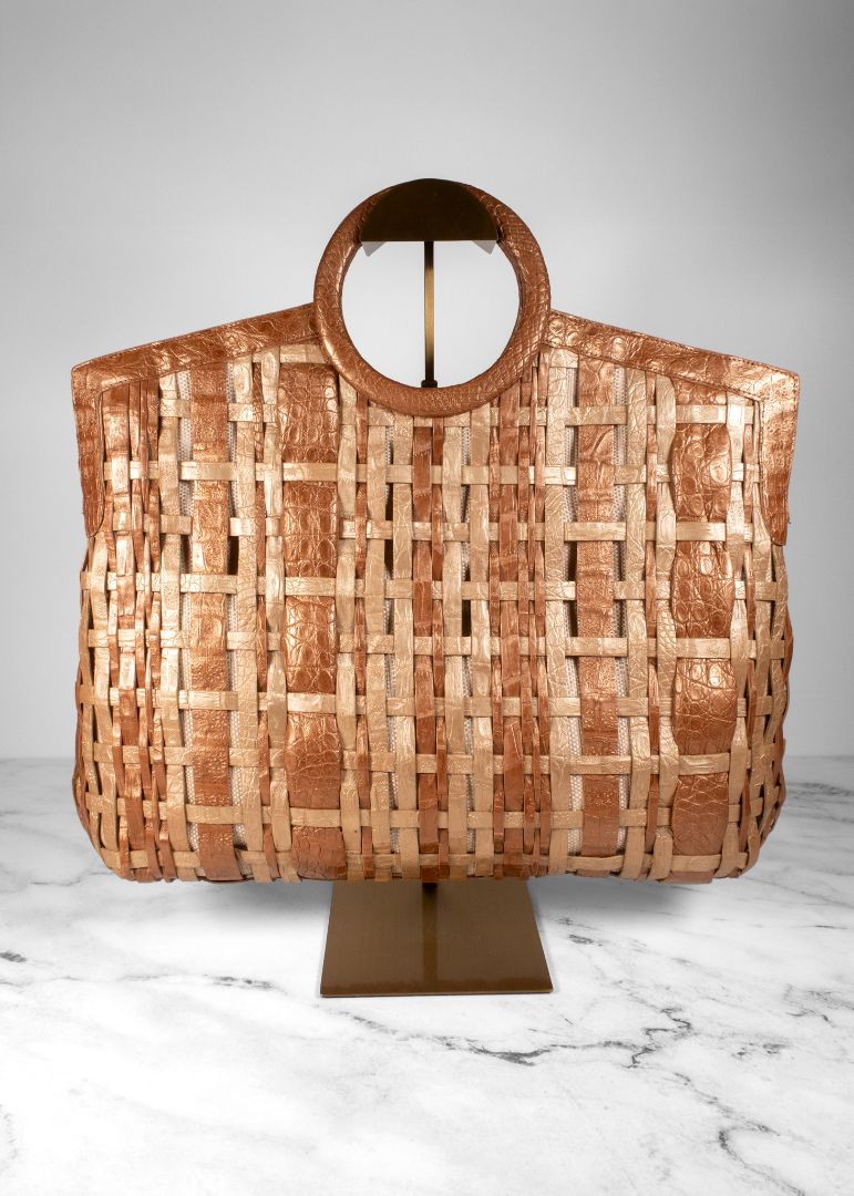 Nancy Gonzalez Mint Woven Genuine Crocodile Handbag