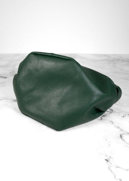 Bottega Veneta Dark Green Leather Top Knot Mini Bag