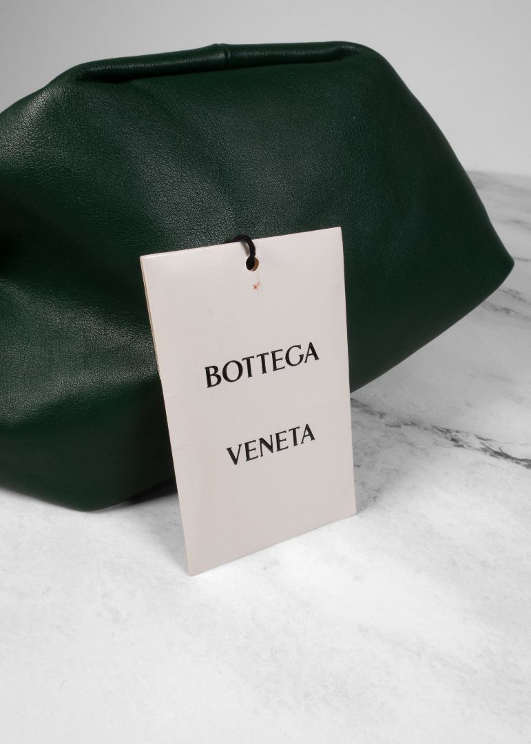 Bottega Veneta Dark Green Leather Top Knot Mini Bag