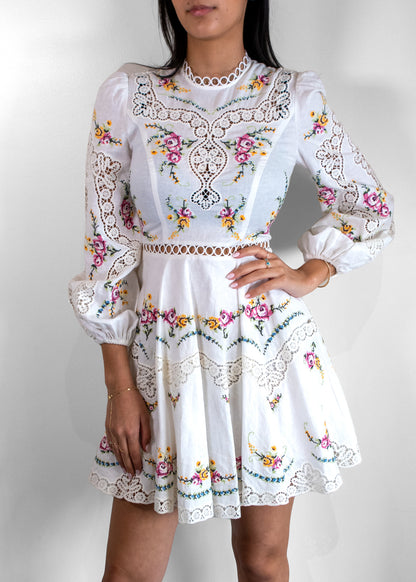 Zimmermann Allia Floral Print Mini Dress