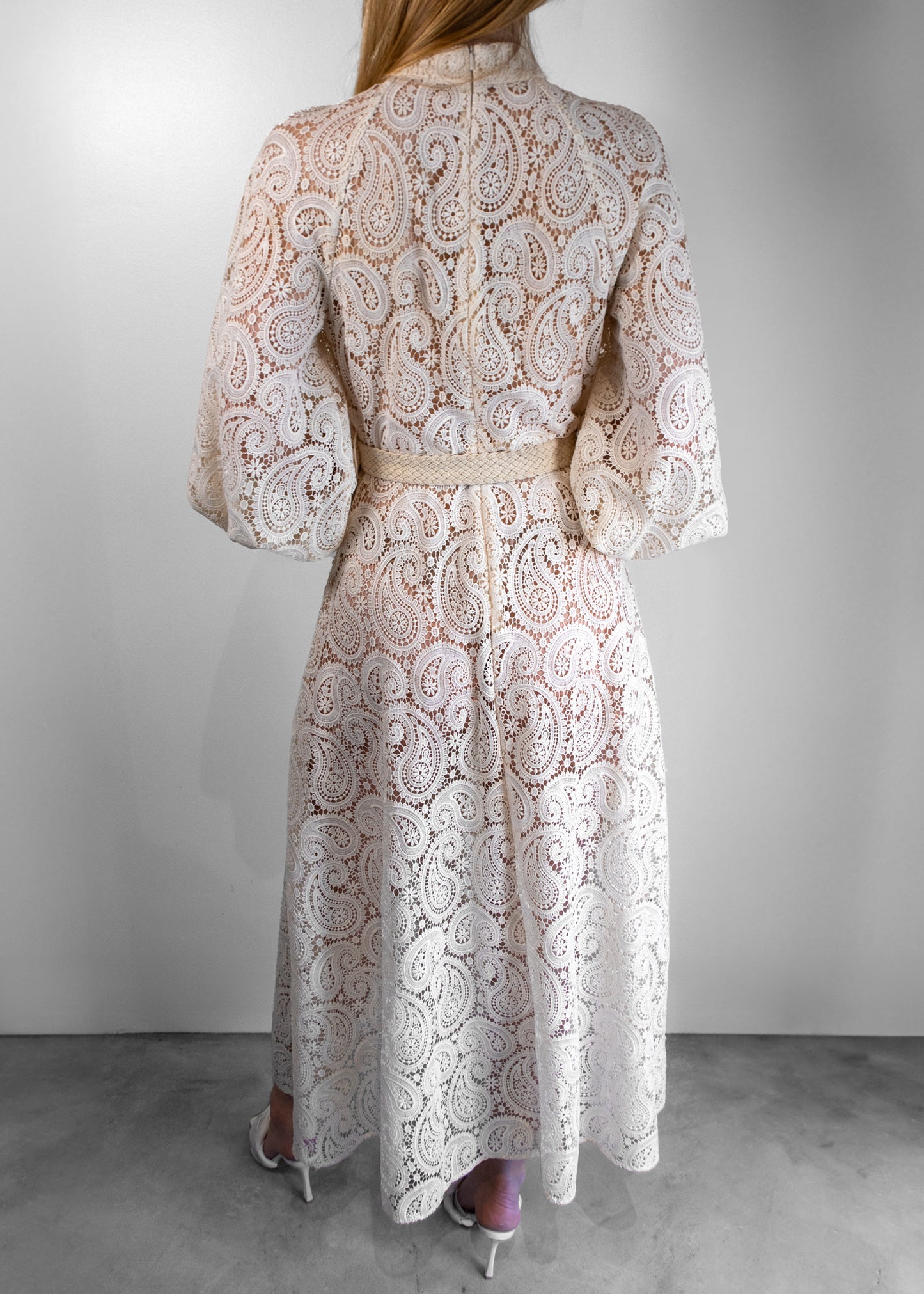 Zimmermann Ivory Paisley Lace Midi Dress