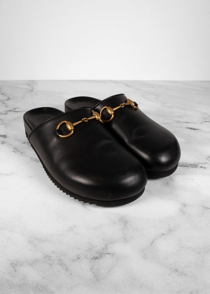 Gucci Horsebit Accent Leather Mules