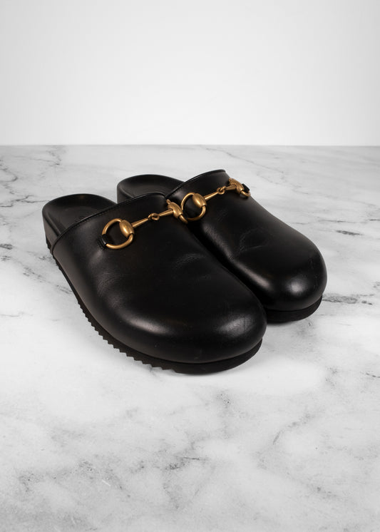 Gucci Horsebit Accent Leather Mules