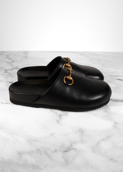 Gucci Horsebit Accent Leather Mules