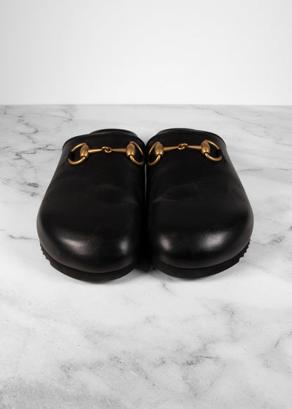Gucci Horsebit Accent Leather Mules