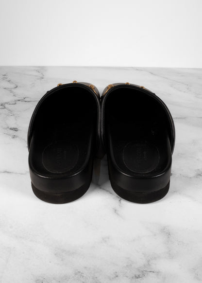 Gucci Horsebit Accent Leather Mules