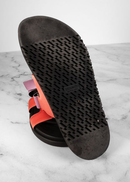 Hermes Pink & Purple Satin Chypre Sandals
