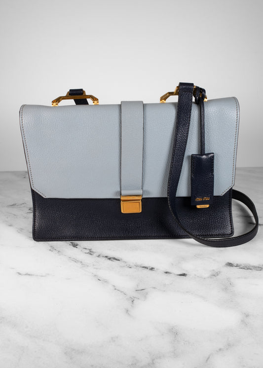 Miu Miu Goatskin Bandoliera Madras Bi-Color Shoulder Bag