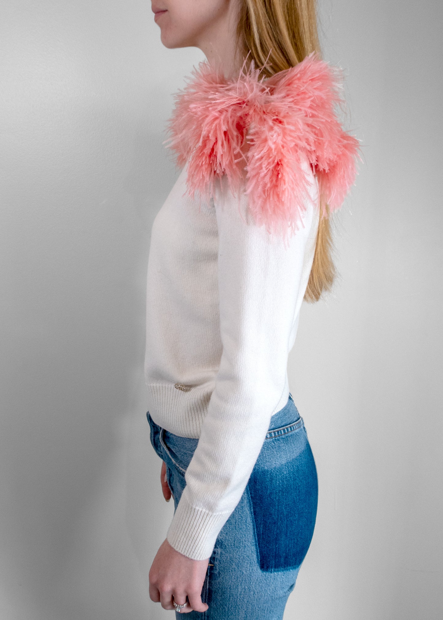 Chanel Cashmere Feathered Pullover