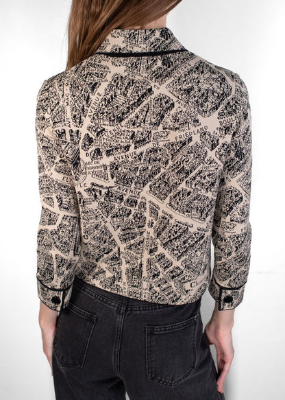 Dior Beige / Black Paris Map Knit Jacket