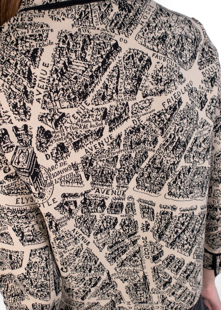 Dior Beige / Black Paris Map Knit Jacket
