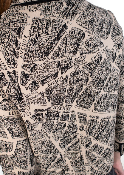 Dior Beige / Black Paris Map Knit Jacket