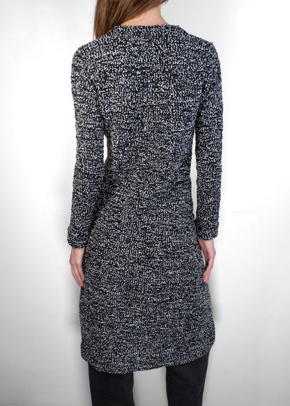 Dior Navy/White/Shimmery Boucle Tweed Knit Long Jacket