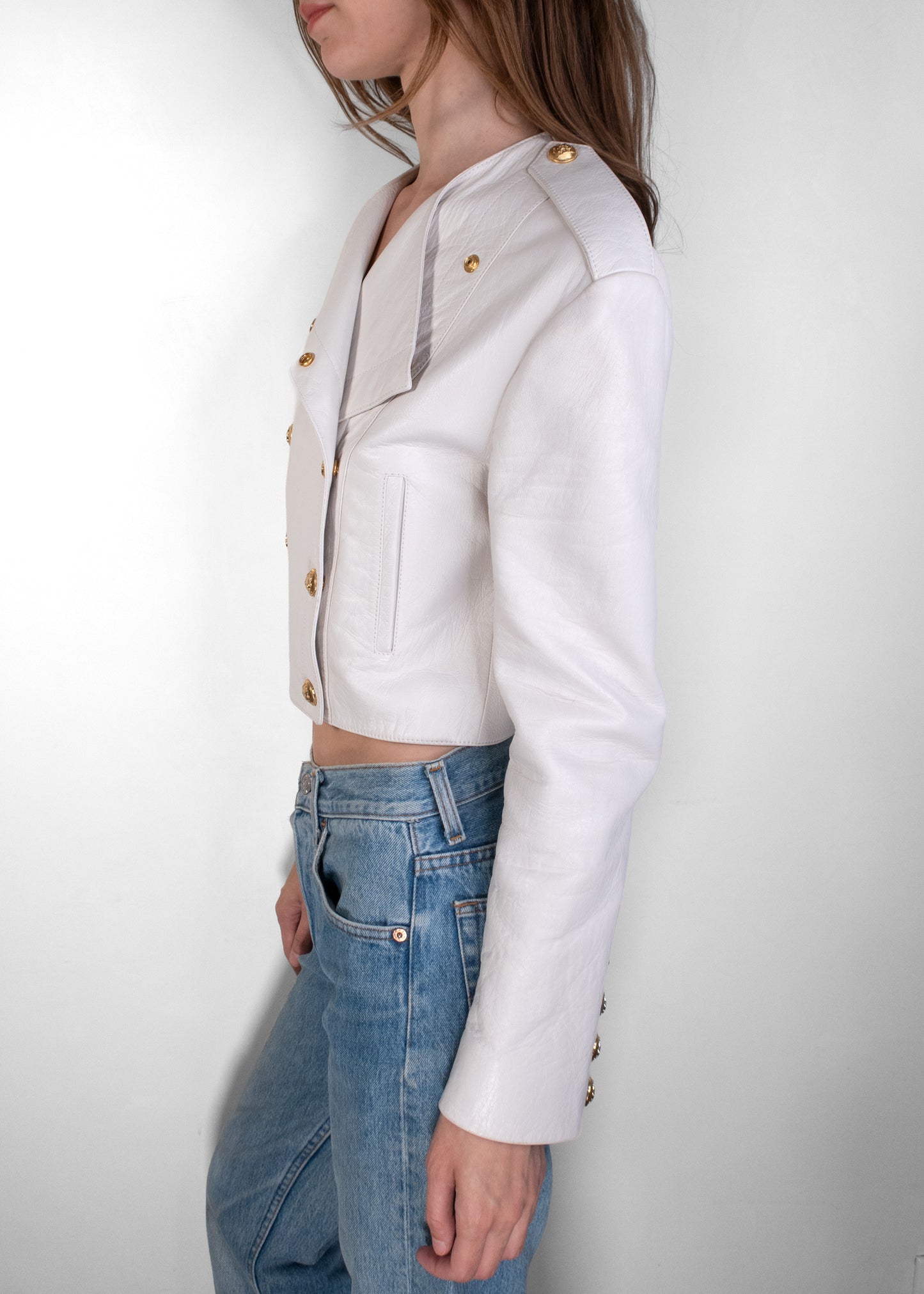 Celine Double-Breasted Leather Jacket