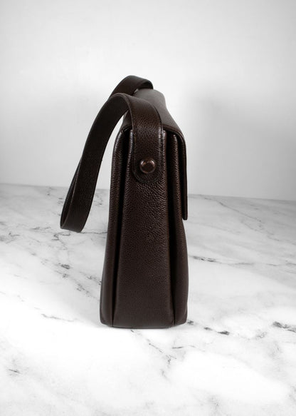 Chanel Brown Caviar Leather Shoulder Bag With Gold CC
