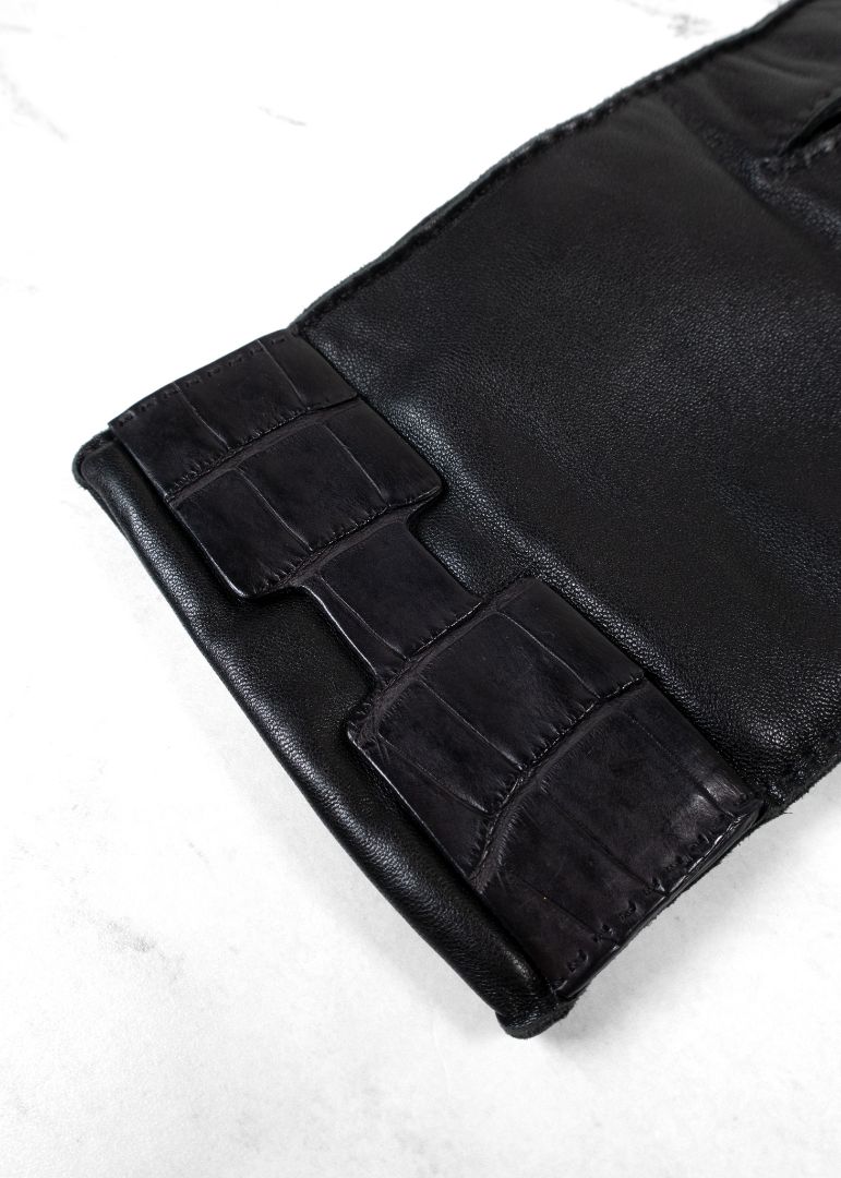 Hermes Black Leather Gloves