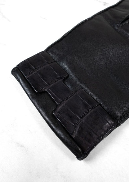 Hermes Black Leather Gloves