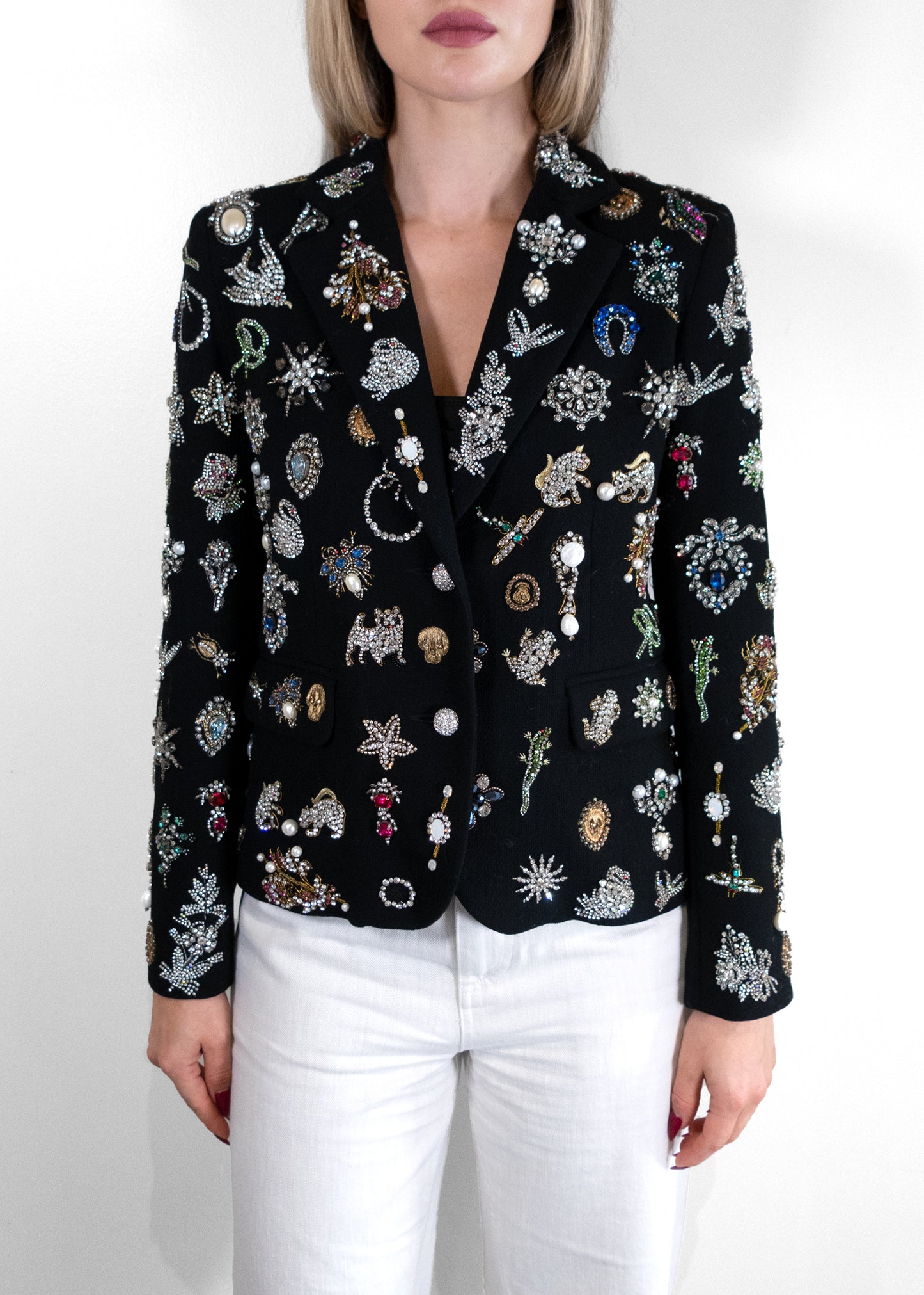 Libertine ‘Embroidered Black Diamond Pins’ Short Jacket