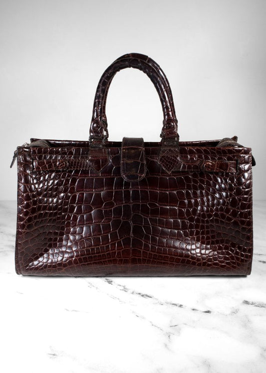 Rochs Vintage Brown Croc Bag
