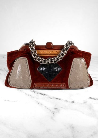 Bottega Veneta Vintage Limited Edition Rust Suede Shoulder Bag