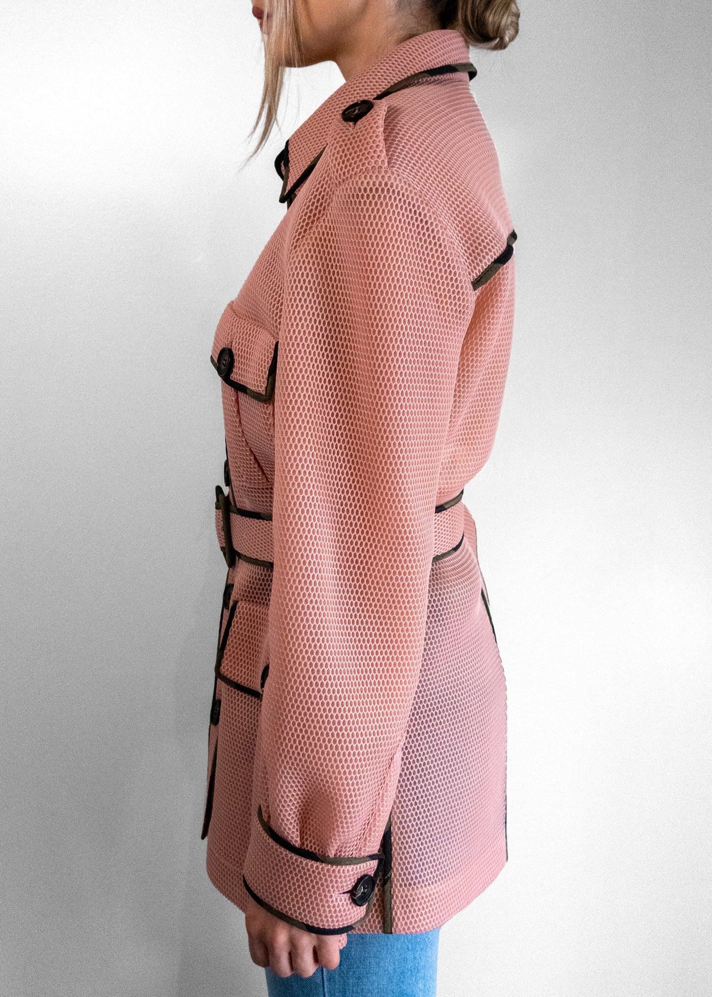 Fendi Safari Camouflage-trimmed Pink Jacket