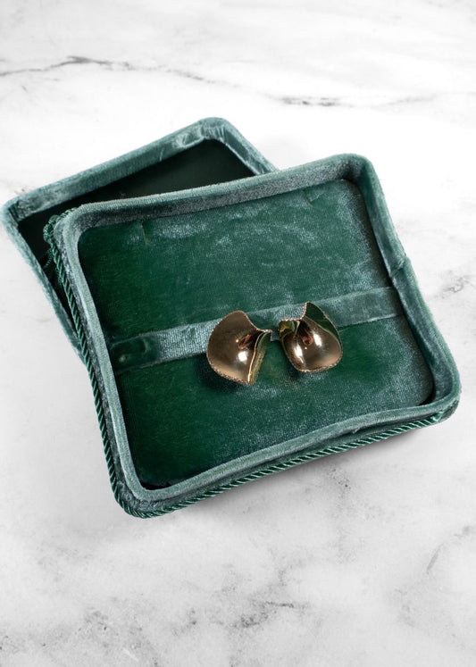 Arielle Ratner Gold Scudo Earrings With Diamonds