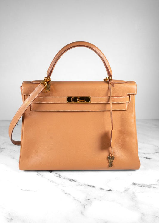 Hermes Tan Kelly 28 Souple