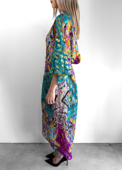 Etro Floral Silk and Metallic Dress
