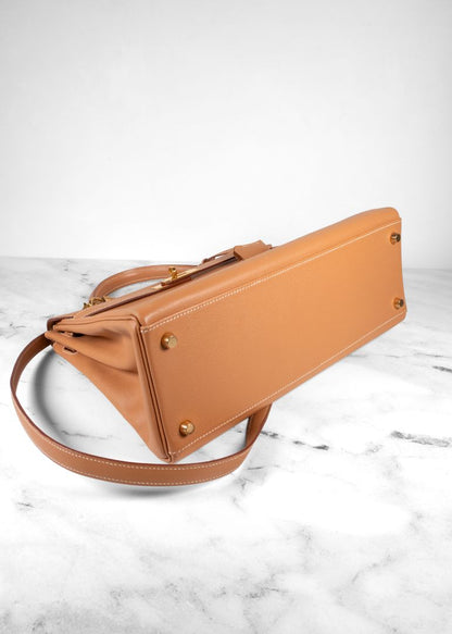 Hermes Tan Kelly 28 Souple