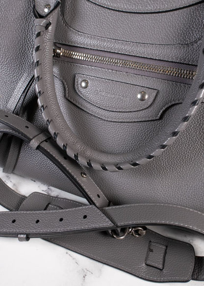 Balenciaga Grey Leather Medium Neo Classic City Satchel