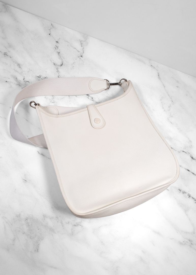 Hermes White Evelyne Bag