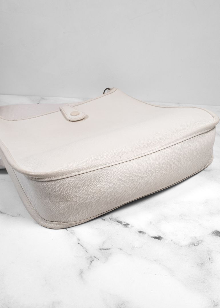 Hermes White Evelyne Bag