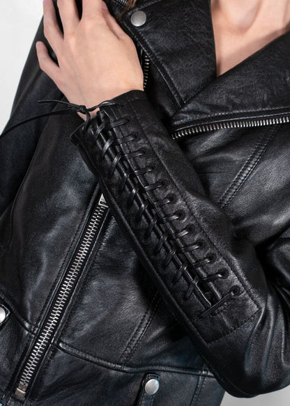Saint Laurent Black Leather Biker Jacket