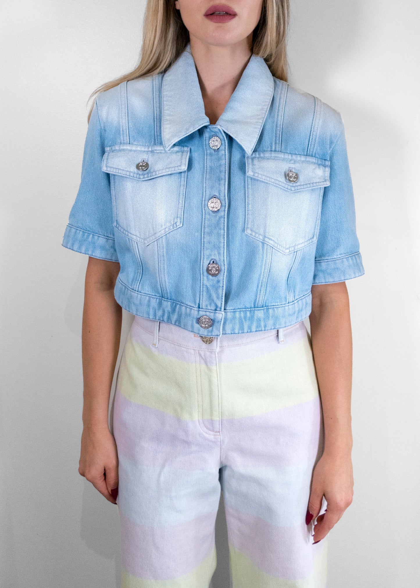 Chanel 2024 Iridescent Washed Denim Jacket