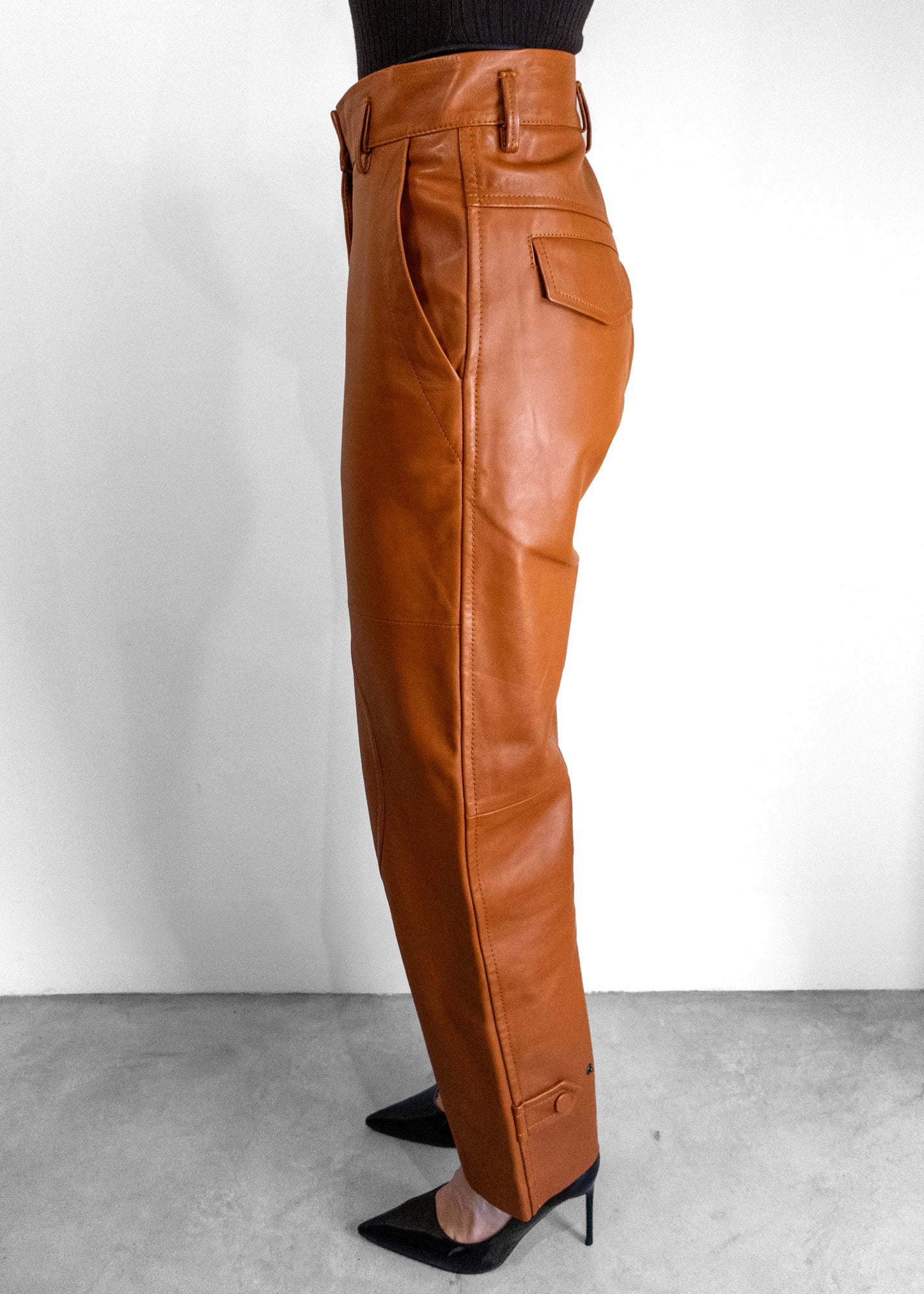 Petar Petrov High-rise Leather Trousers