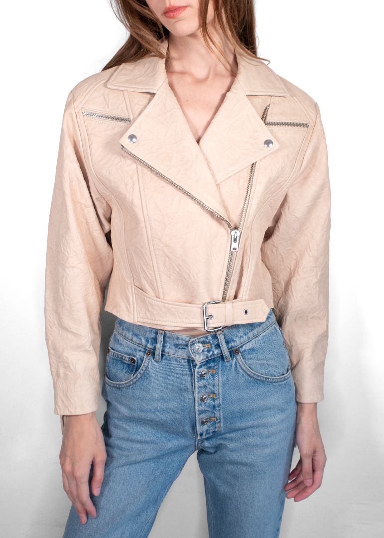 Iro Tan Leather Fringe Jacket