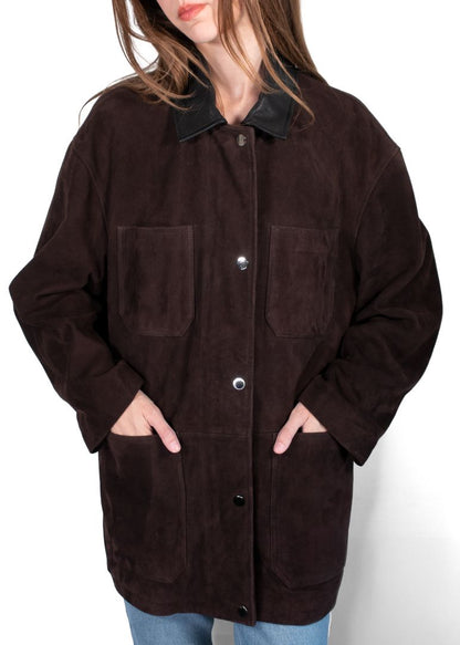 Nour Hammour Brown Suede Barn Jacket
