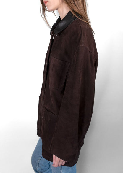 Nour Hammour Brown Suede Barn Jacket