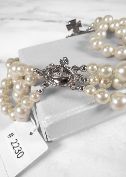 Vivienne Westwood Rhinestone And Pearl Necklace