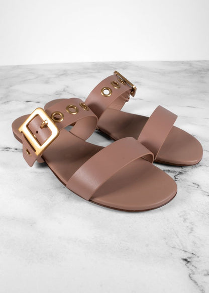 Dior Blush Leather Dioract Sandals With Two Adjustable Straps And Gold Hardware