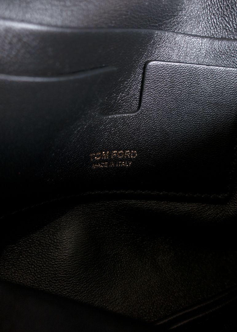 Tom Ford Light Brown Mini Shearling Bag With Gold Chain