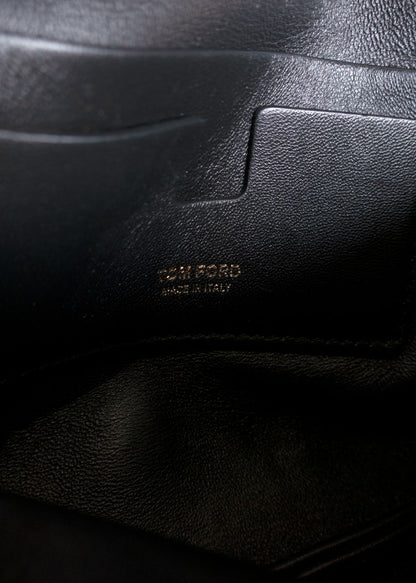 Tom Ford Light Brown Mini Shearling Bag With Gold Chain