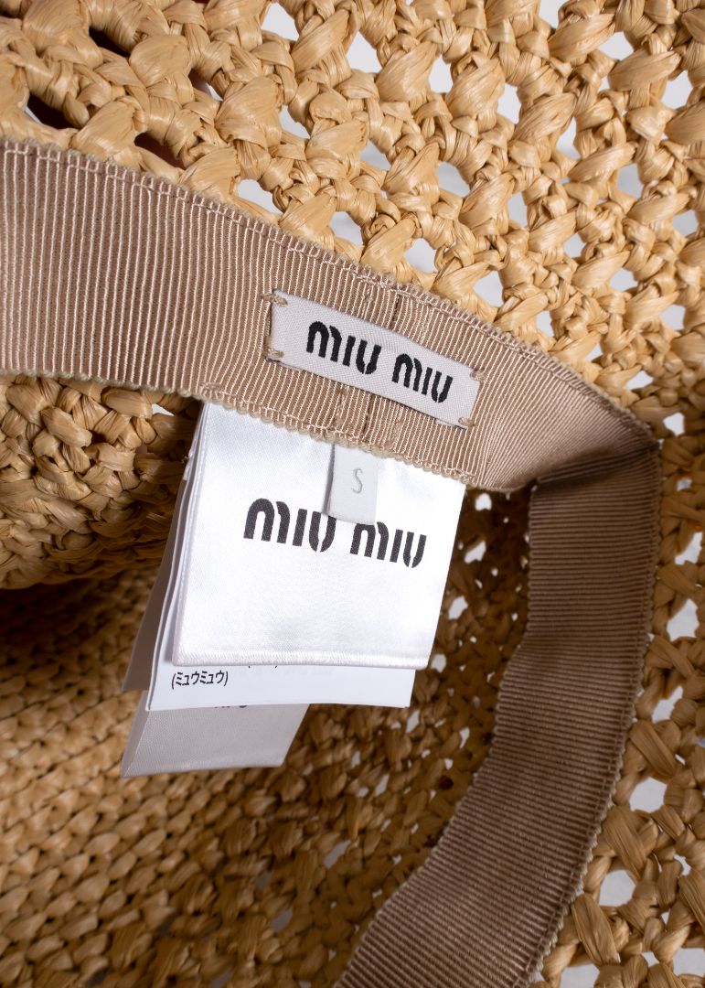 Miu Miu Crochet Raffia Bucket Hat