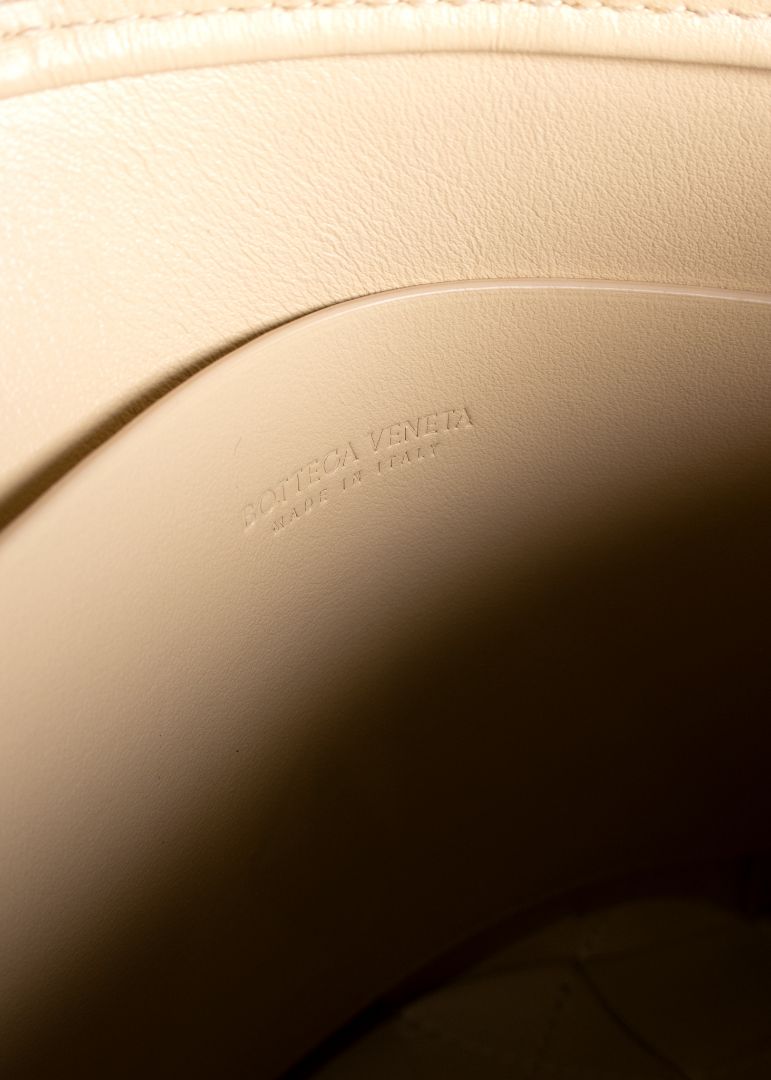 Bottega Veneta Beige Woven Leather Clutch